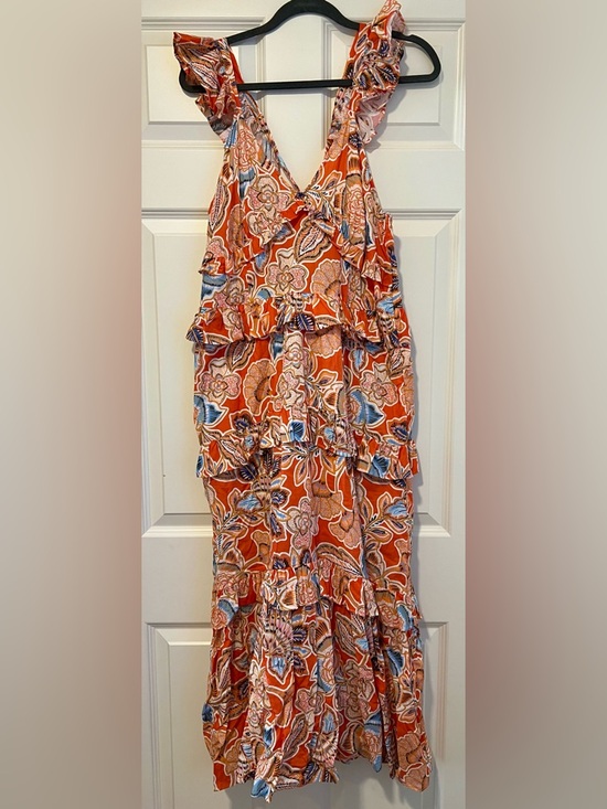 Misa Los Angeles Dresses & Skirts - Misa Los Angeles Orange Floral Ruffle Maxi Dress